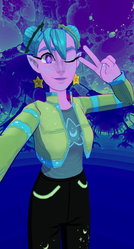 Picture of a 3D alien girl model